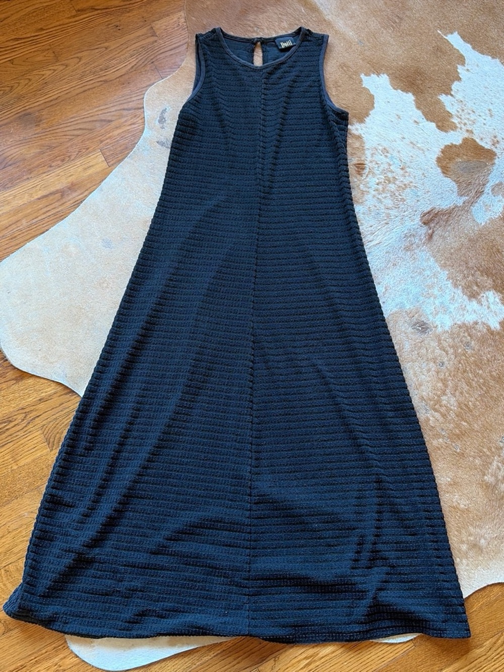 Vintage Black Terry Sleeveless A-Line Dress